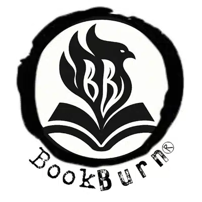 BookBurn Cafe and Social logo representing a radical community cafe and sanctuary for banned books, queer and BIPOC voices, and revolutionary art in the Milk District of Orlando, Florida.