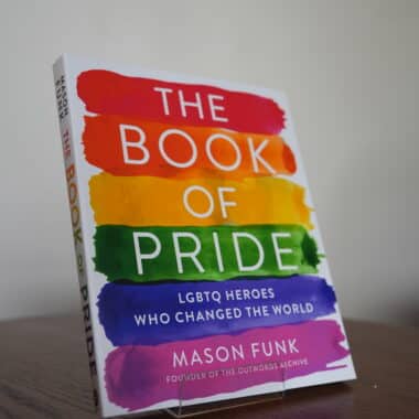 The Book of Pride: LGBTQ Heroes Who Changed the World displayed on a table at BookBurn Cafe and SocialThe Book of Pride: LGBTQ Heroes Who Changed the World displayed on a table at BookBurn Cafe and Social